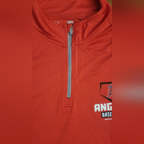 Los Angeles Angels Baseball MLB Men's Red Size L Under Armour 1/2 Zip Pullover - Picture 6 of 11